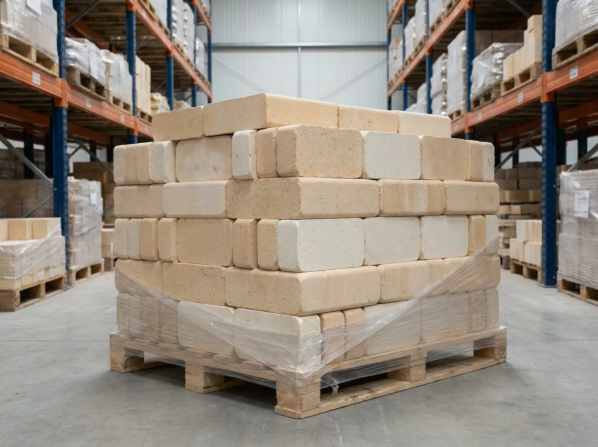 Tumpukan bata tahan api alumina tinggi untuk lining tungku industri